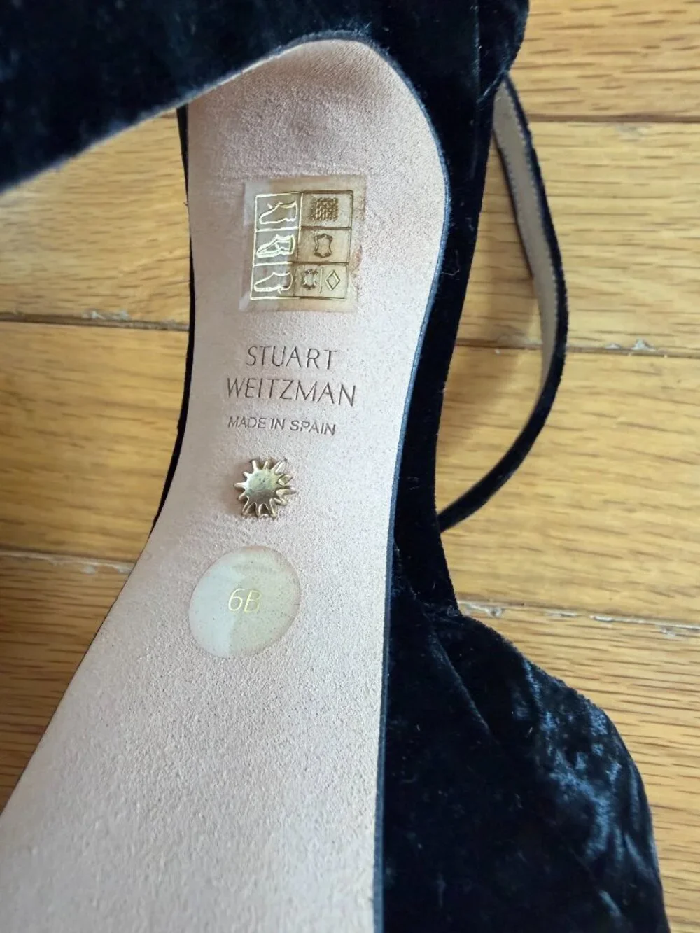 Stuart Weitzman Black Velvet High-Heeled Pumps